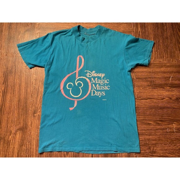 Vintage Disney Designs Magic-Music-Days T-Shirt Large 90s Single-Stitch Tee - Picture 1 of 9